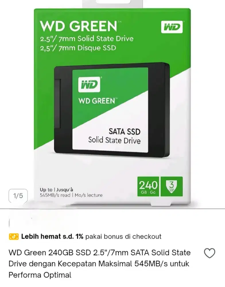SSD WD green 240gb