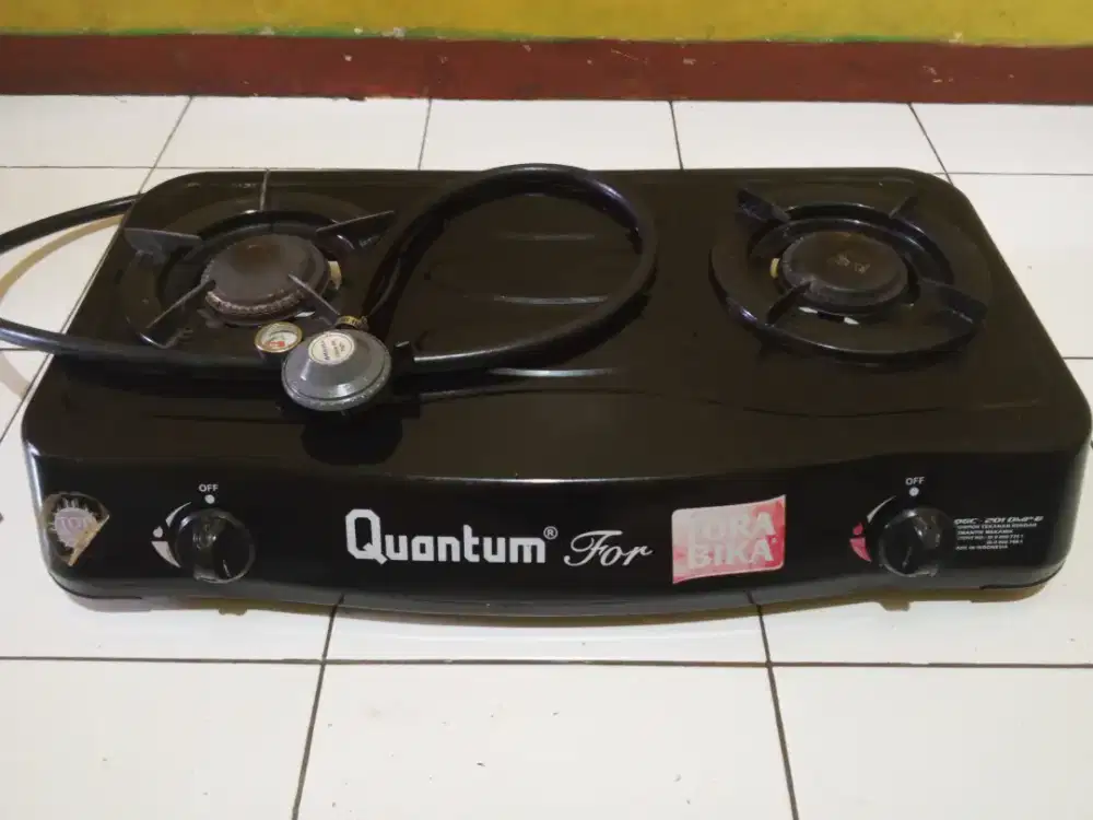 Kompor gas Quantum 2 tungku + selang regulator