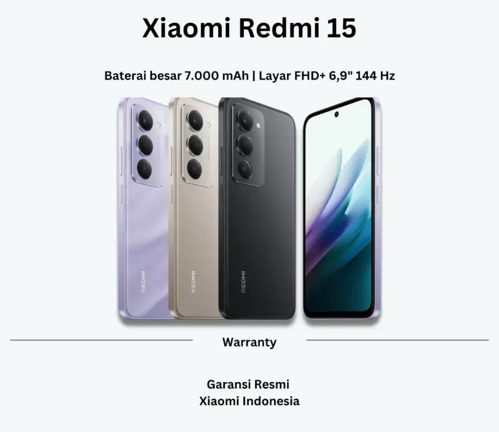 Redmi 15 256/8+8gb Baterai 7000mAh NFC Garansi Resmi 100% OriginaL