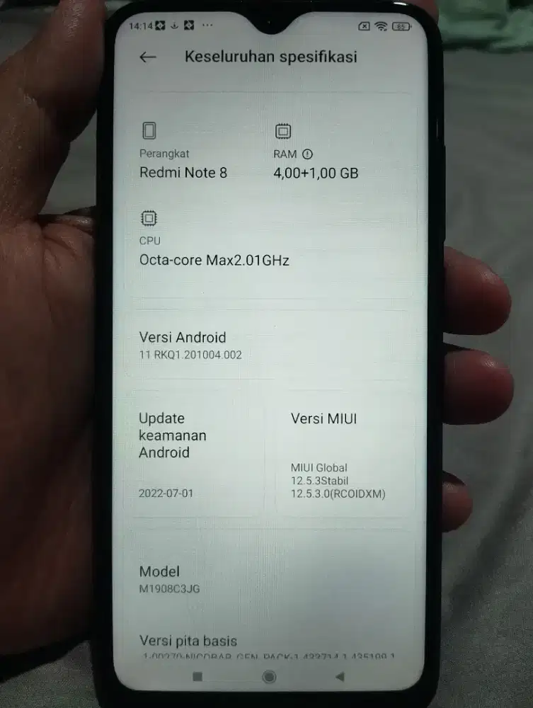 Redmi Note 8 Ram 4+1/64