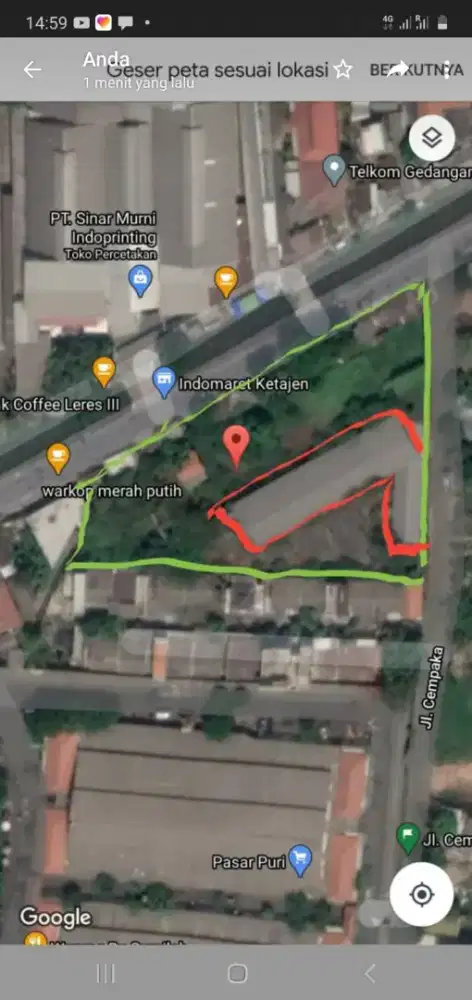 DISEWAKAN BU GUDANG DAN LAHAN DI JL KETAJEN GEDANGAN SIDOARJO