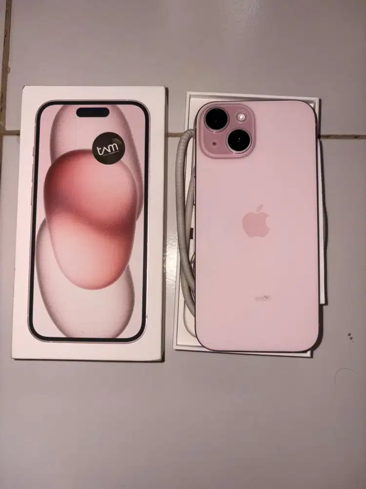Iphone 15 pink ibox 128gb garansi on smpe april 2026