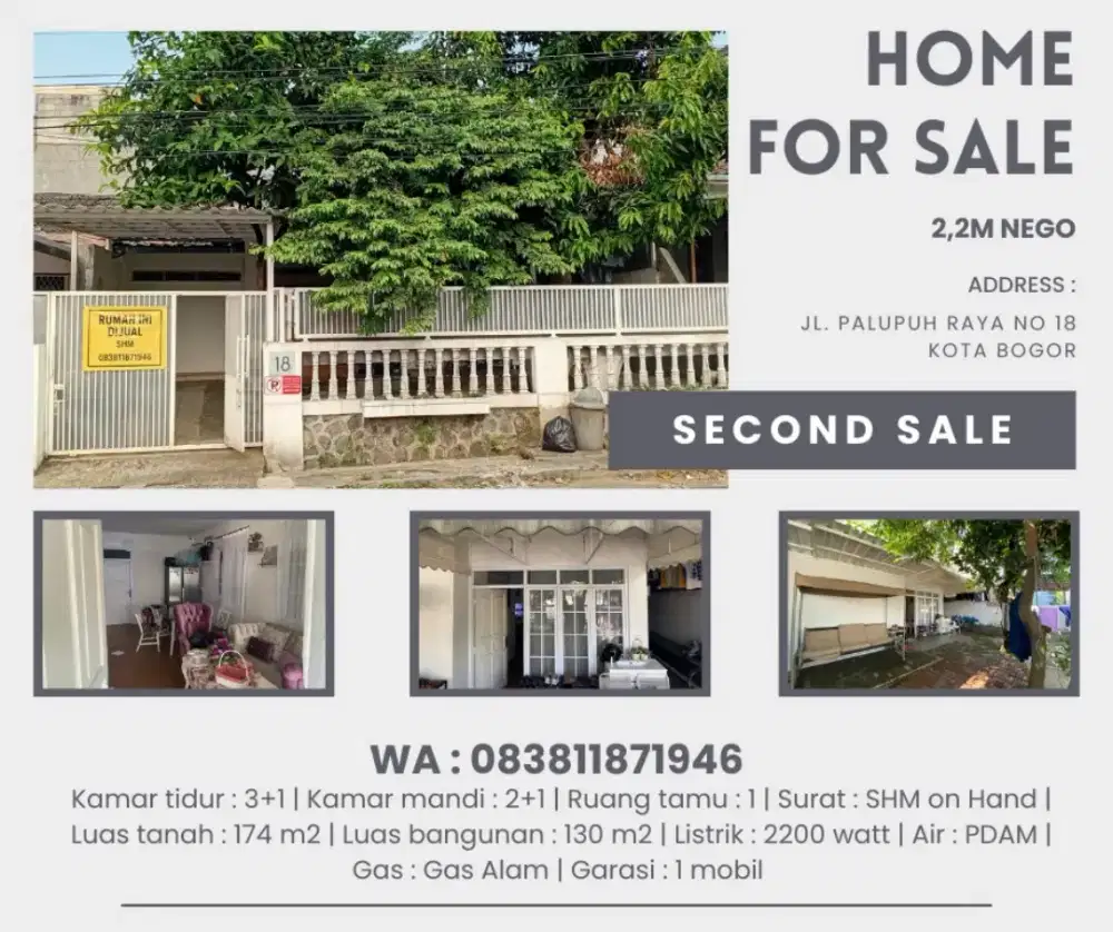 Dijual Rumah Palupuh Kota Bogor Utara