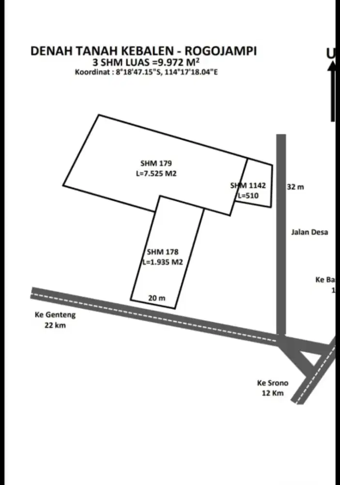 DIJUAL TANAH LUAS DI KEBALEN-ROGOJAMPI KAB. BANYUWANGI
