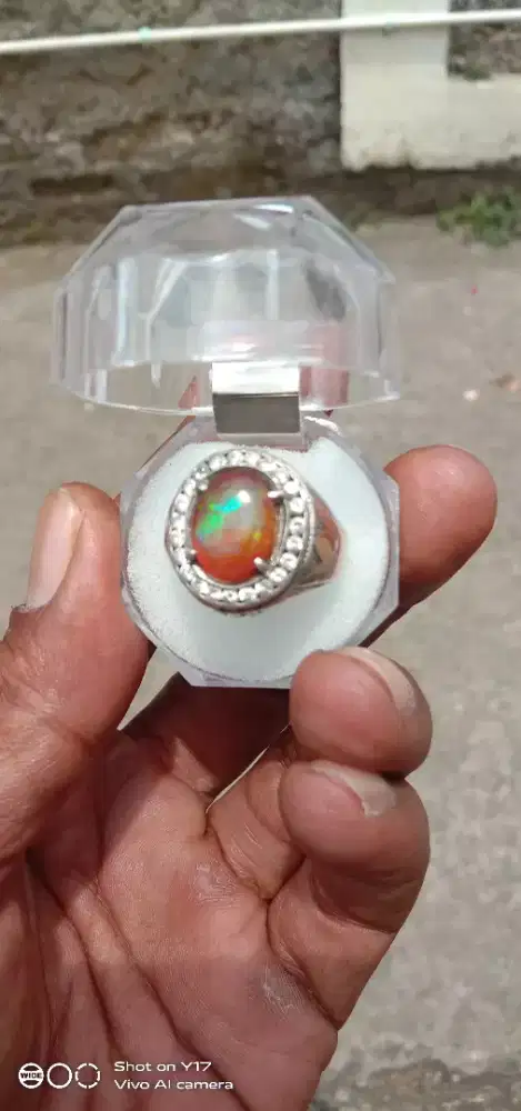 Kalimaya teh bunglon ring perak swasa