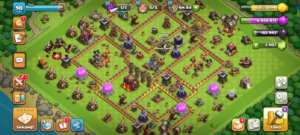 AKUN CLASH OF CLANS TH 10 SUPER MAX