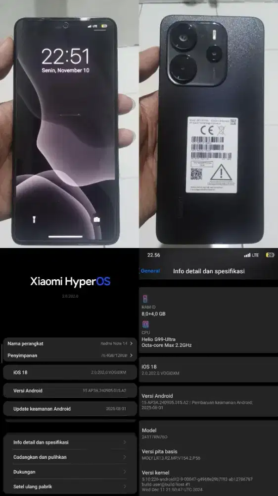 hp xiaomi redmi note 14 4g