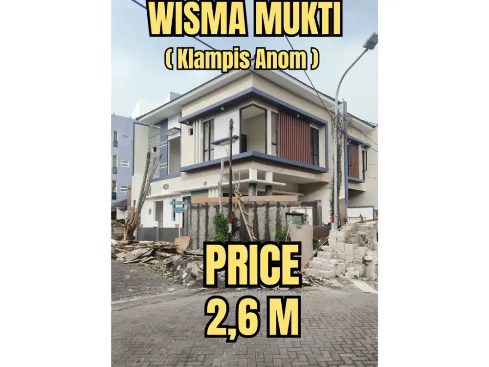 WISMA MUKTI KLAMPIS ANOM HOOK LOKASI CIAMIK BARU GRESS. MODERN MINIMALIS. DEKAT MANYAR, KERTAJAYA, SEMOLOWARU NGINDEN DHARMAHUSADA