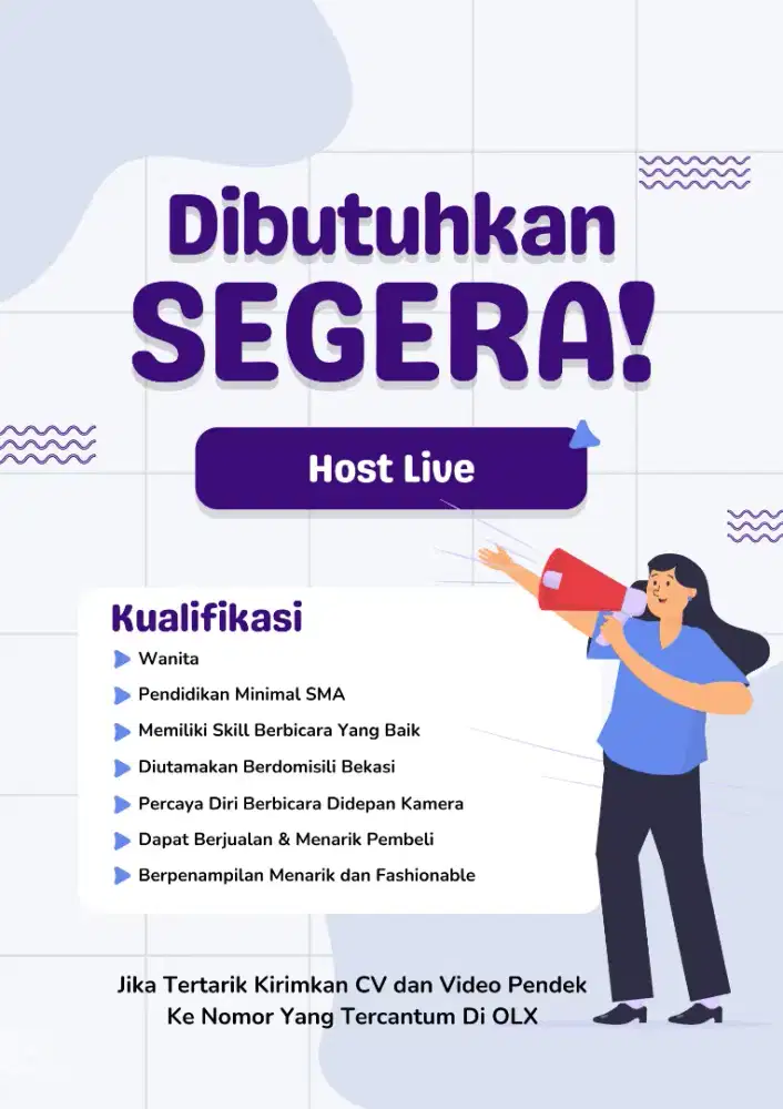 LOWONGAN KERJA HOST LIVE STREAMING