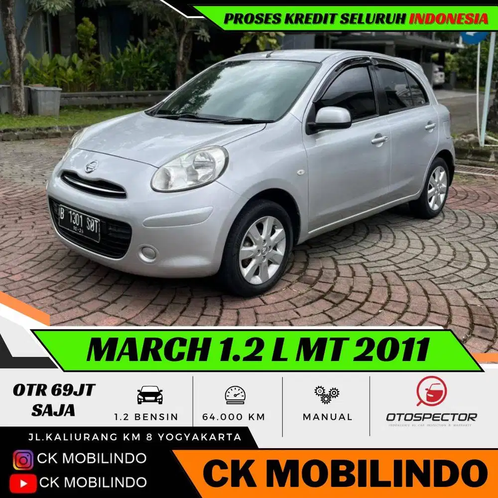 (Km64rb) Nissan March Manual 2011 ANTIK Pajak Baru Kredit Murah