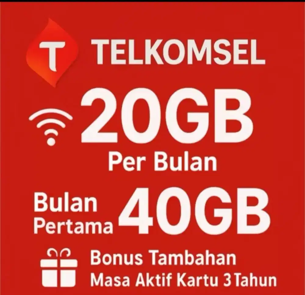 Perdana Telkomsel 12 bulan Total 260GB