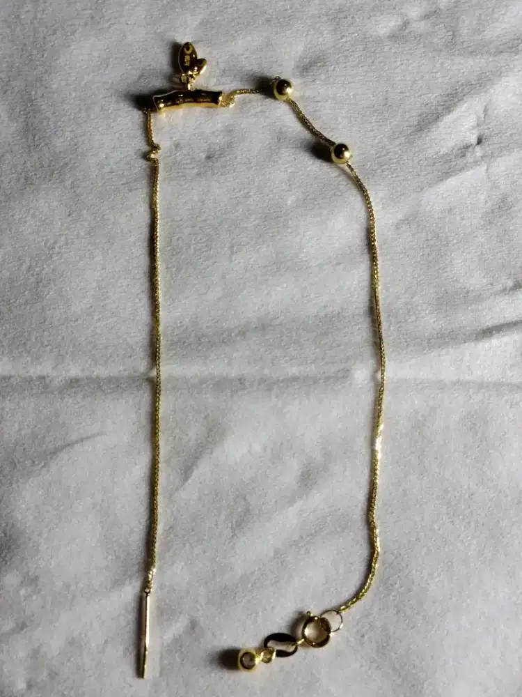 Gelang Emas Tusuk 18 K + Liontin bambu