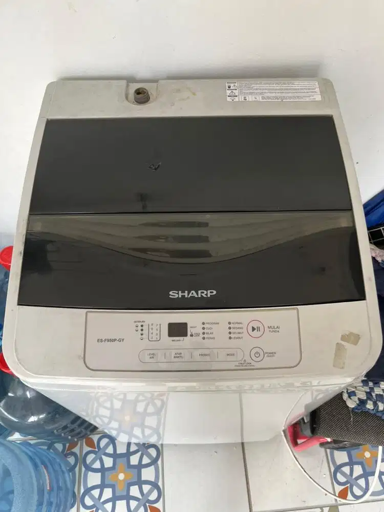 Dijual Mesin Cuci Sharp Top Loading tipe ES-F950P-GY 7,5 Kg