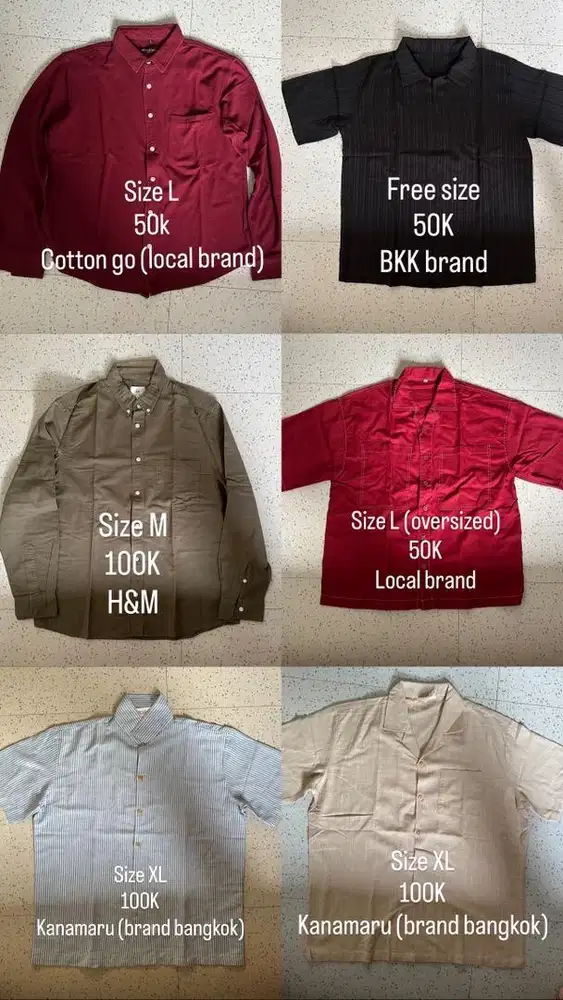 Paket Hemat 7pcs Kemeja 300K