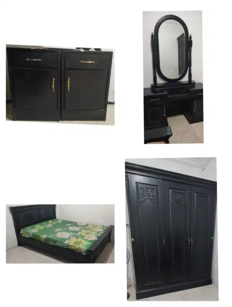 Satu set lemari tempat tidur meja rias dan 2 nakas