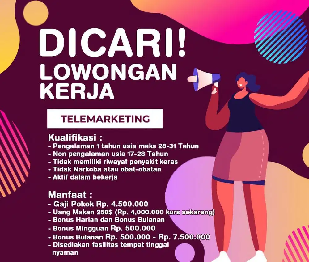 LOWONGAN TELE STAFF WFO