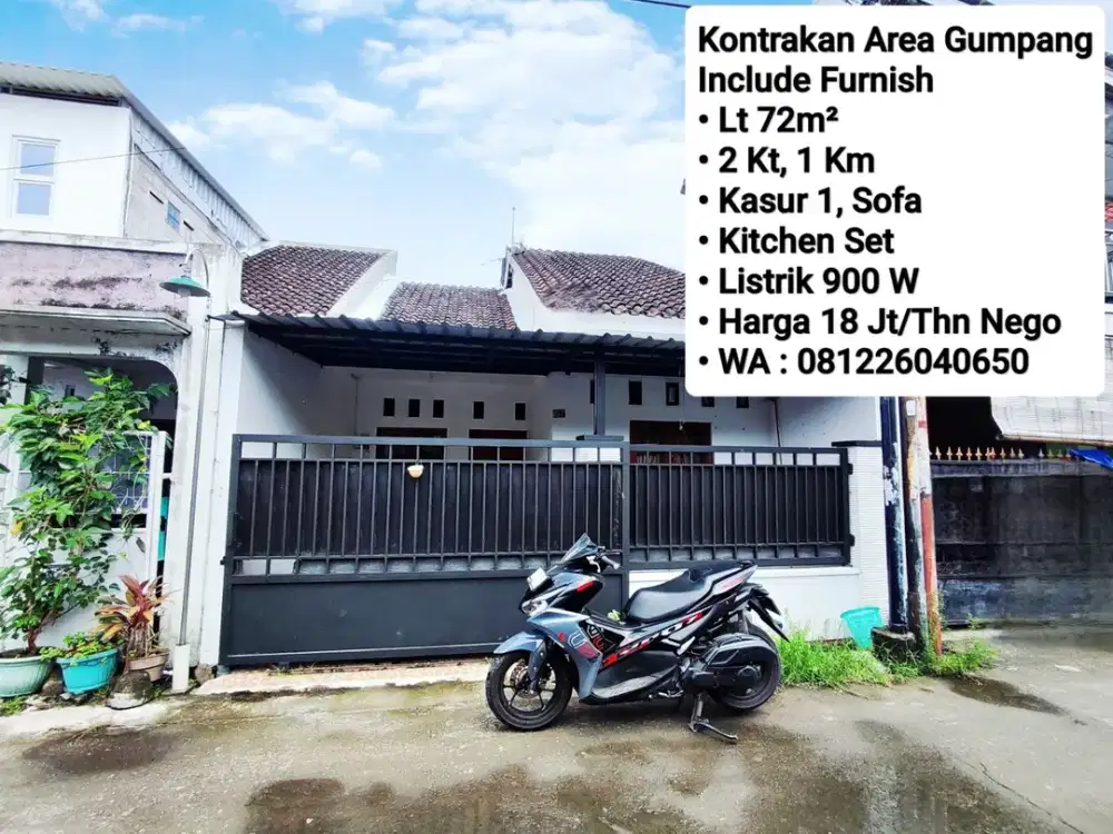 Sewa Rumah Area Gumpang Kartasura Semi Furnish, Dekat Transmart, Gentan, Purwosari