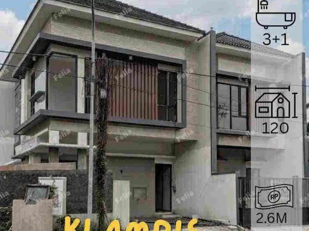 Row jalan 4 mobil ‼️Rumah baru gress wisma mukti klampis