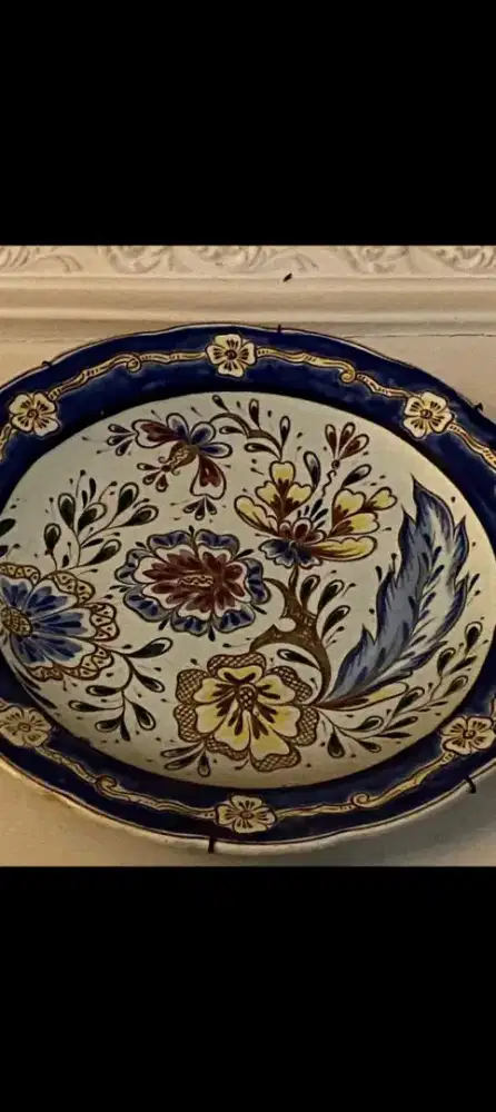 PIRING PORSELEN SIAM MOTIF BUNGA WARNA UKURAN 40