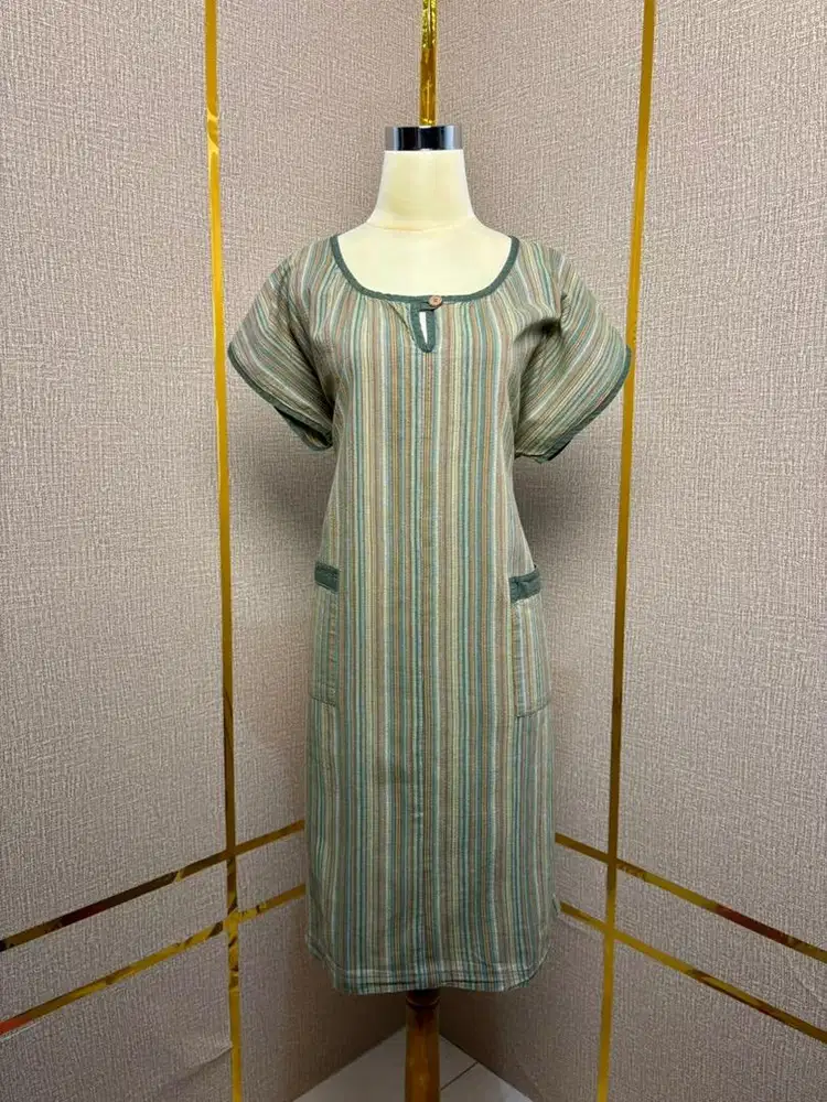Dress Daster Hijau kain Premium