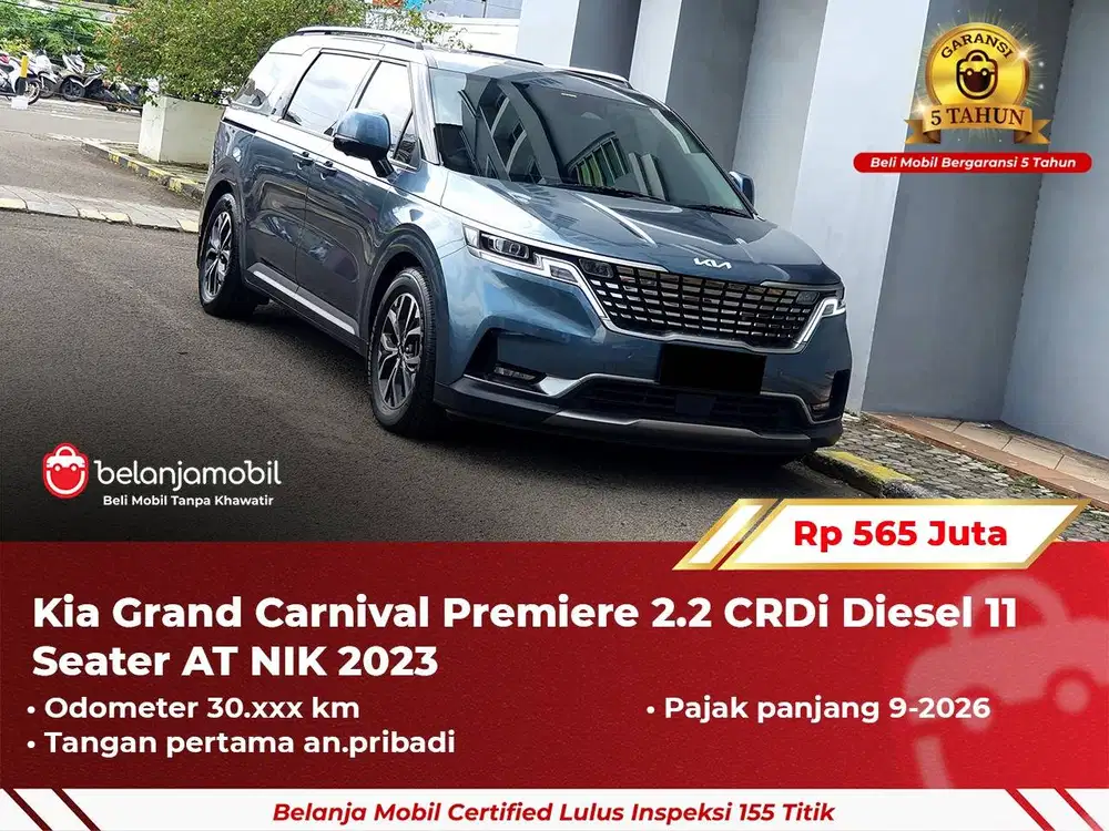 [ GARANSI 5TH ] Kia Grand Carnival Premiere 2.2 11 Seater 2023/2024