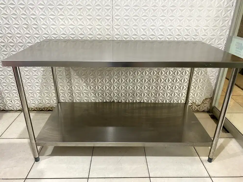 meja stainles 2 susun mulus