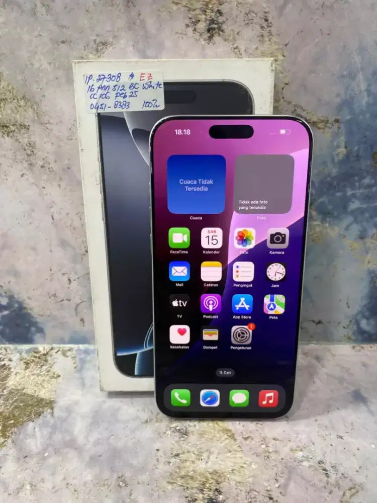 Di jual HP IPHONE 16 PRO MAX SILVER 512GB