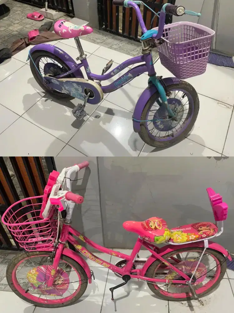 Jual Paket 2 Sepeda 14 (Ungu) & 16 (Pink)