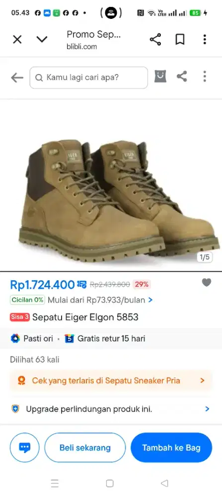 Sepatu Eiger Elgol 5853 Tokopedia Blili