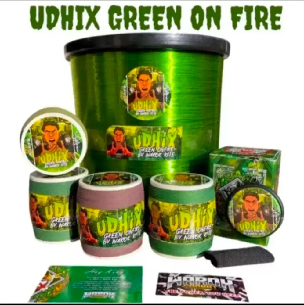 Gelasan Udhix Green On Fire By Warok Kite Gelasan Matot Bahan Hijau
