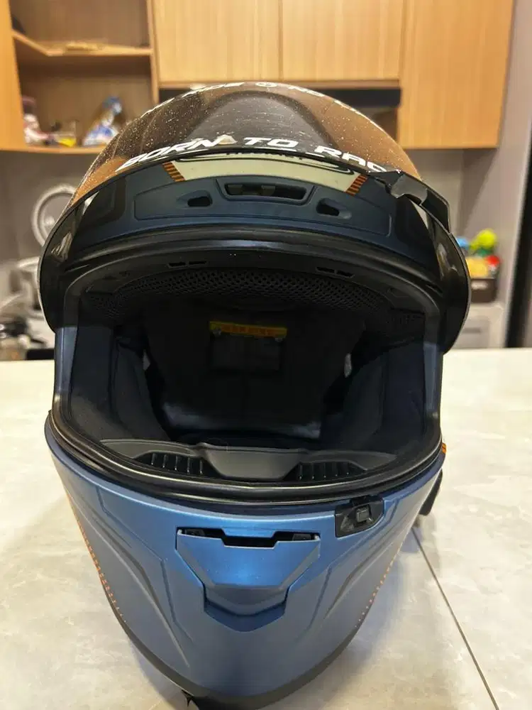 Jual Helm Zeus ZS 826 Matt Blue BK 13 Blue Full Face