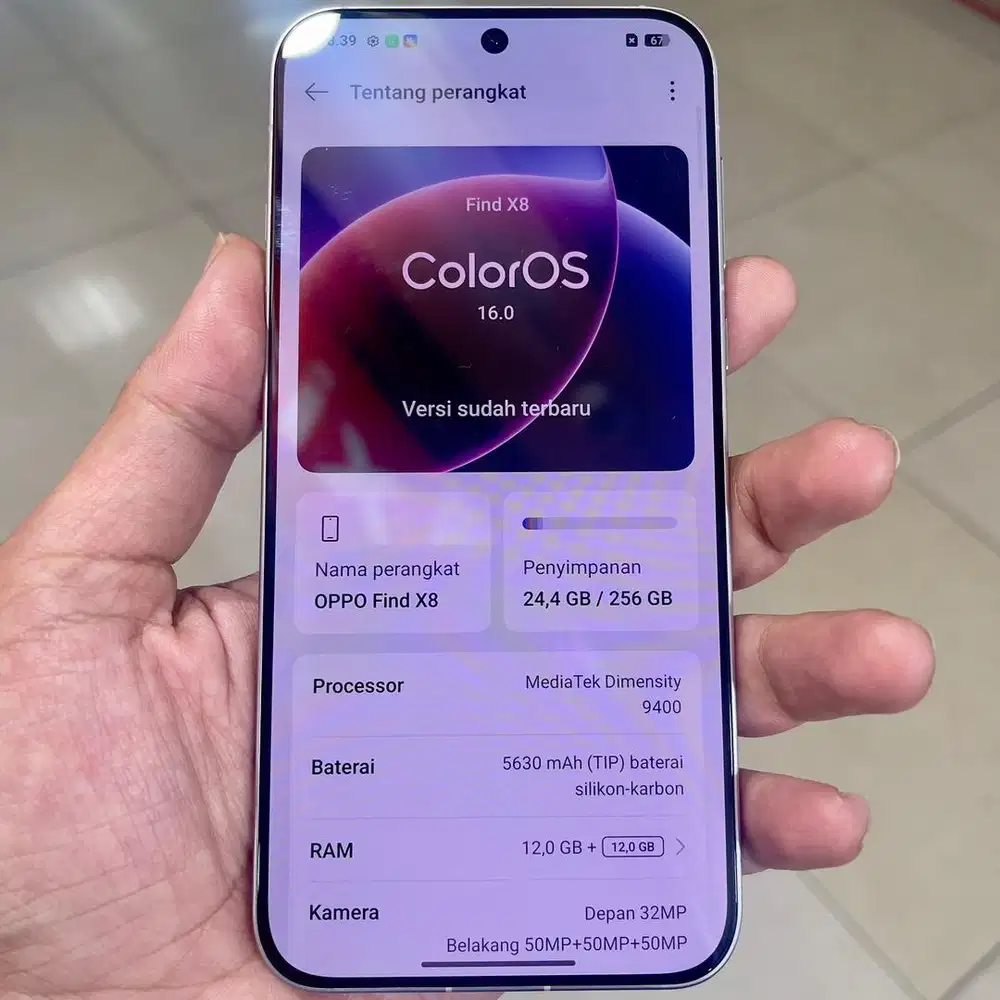 Oppo find x8 ram 12 / 256 fullset original garansi resmi