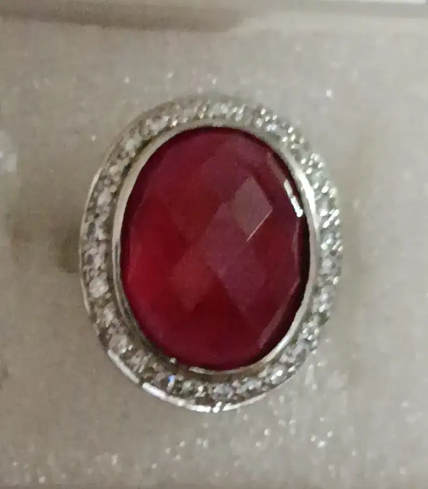 CINCIN CEWAK MEWAH BATU PERMATA SIAM KAPAS (barang langka)