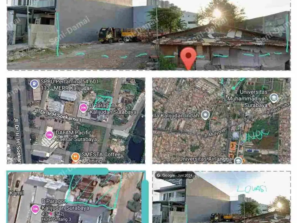 DISEWAKAN BELAKANG POM BENSIN / HOTEL DAFAM- JL MERR MULYOREJO KALIJUDAN SURABAYA - DKT GALAXY MALL - DPN APART PUCAK DHAMAHUSADA