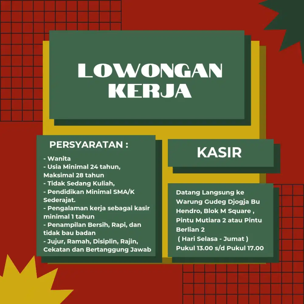 Kasir Merangkap Waiter