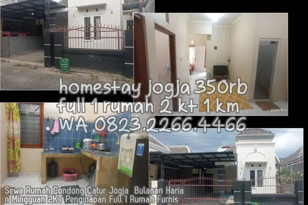 Sewa Rumah Condong Catur Jogja  Bulanan Harian Mingguan 2KT Penginapan