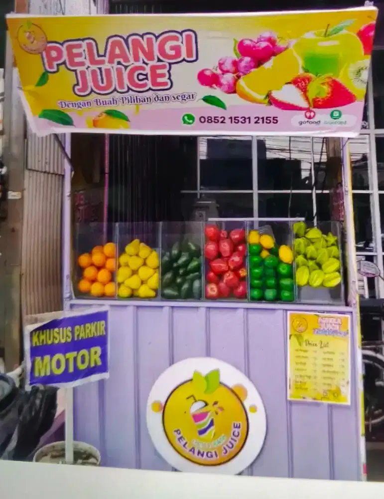 Booth Etalase Gerobak Jualan Kuliner Jus Makanan Serbaguna