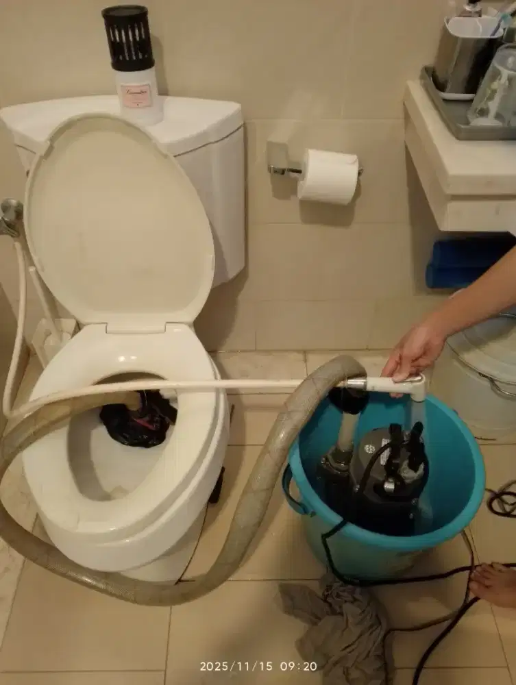 Pendorongan kloset mampet