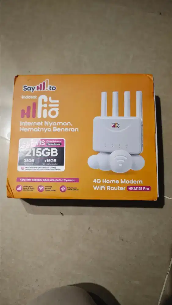 Modem Wifi Indosat Hifi Air HKM131 PRO Gratis Kuota 215GB 1 Tahun BNOB
