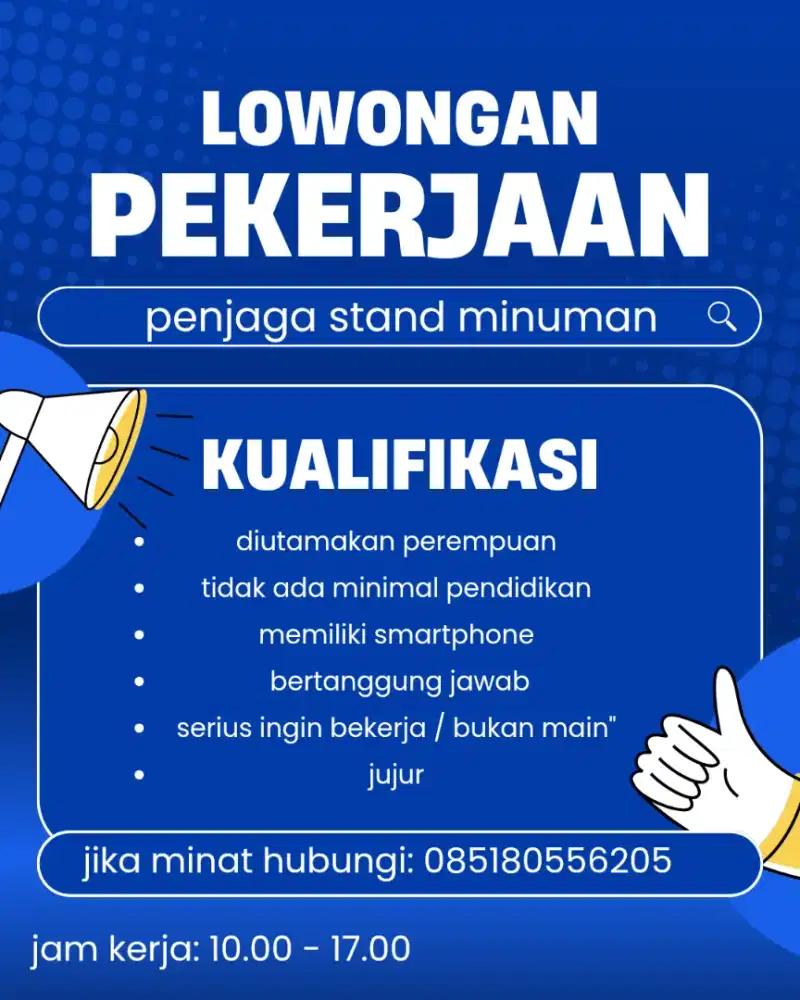 LOWONGAN KERJA PENJAGA MINUMAN DI BROMO