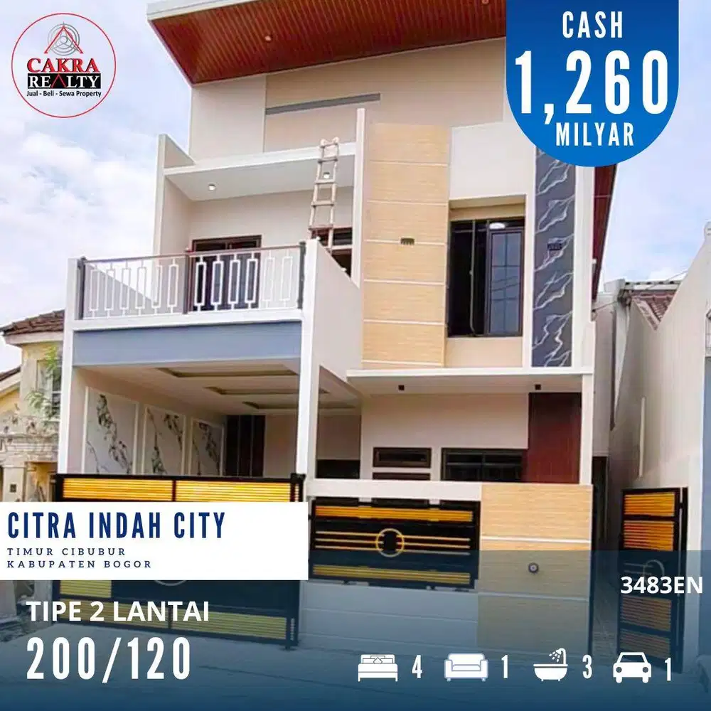 Rumah mewah 2 lantai siap huni di citra indah city