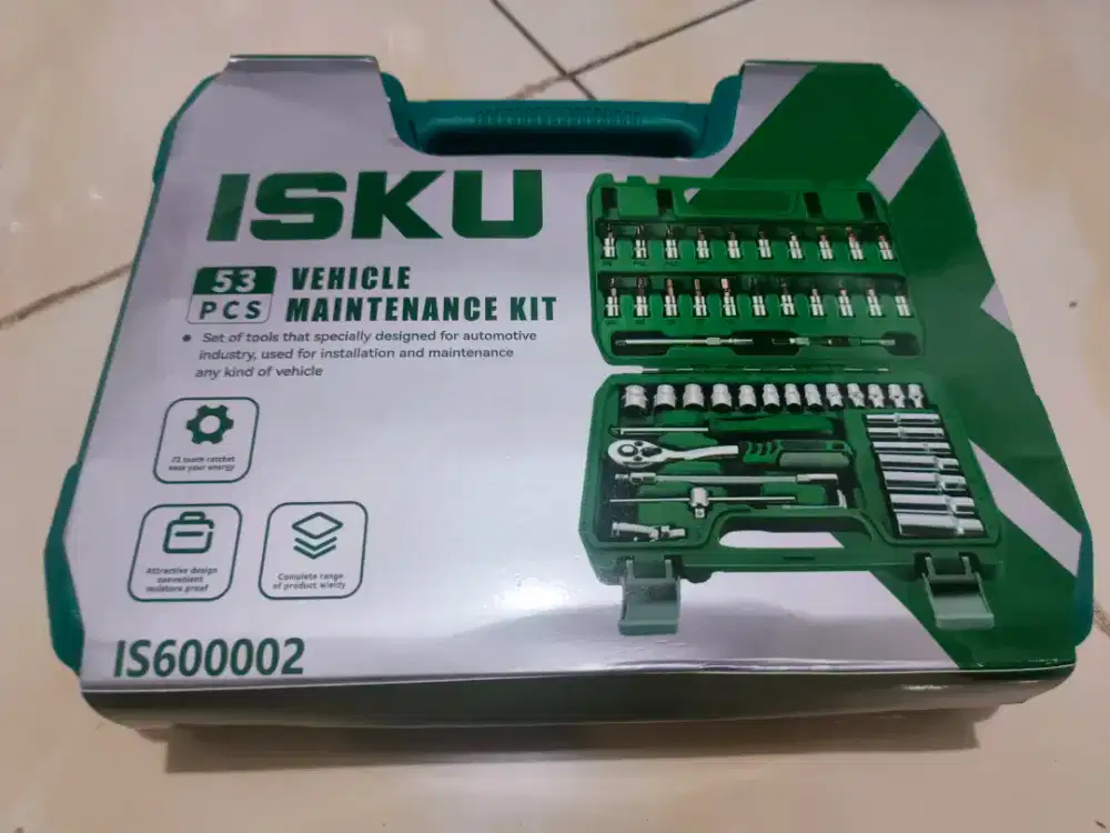 Kunci shock merk ISKU set kunci mata sok 53 pcs/72 Gigi original new