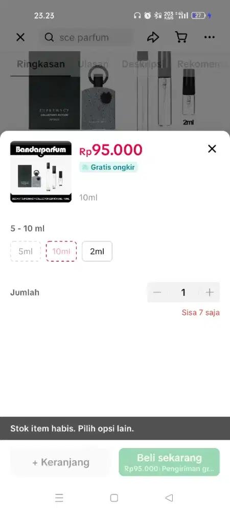 Ukuran Kecil decant Parfum Supremacy Collector Edition Timteg