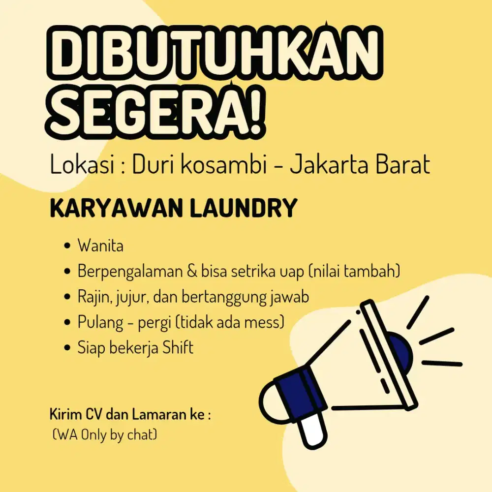 LOWONGAN KARYAWAN LAUNDRY