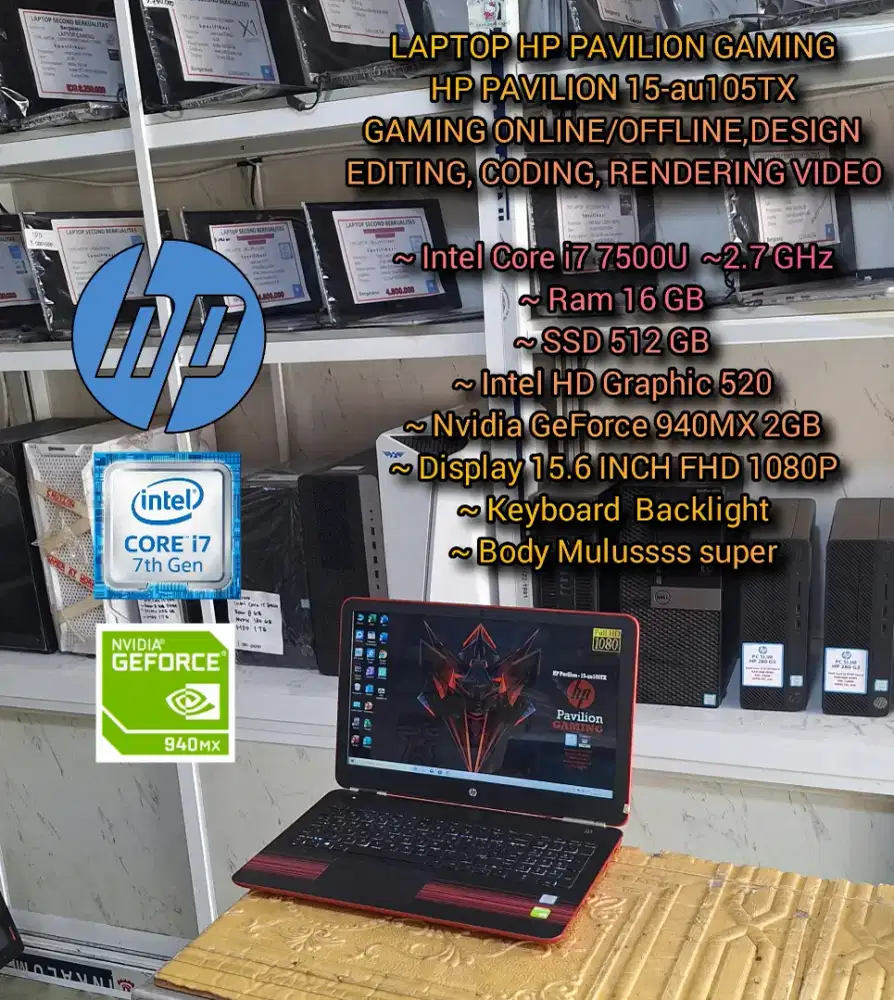 LAPTOP GAMING HP PAVILION GAMING ONLINE, DESIGN, EDITING, CODING