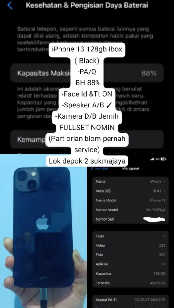Iphone 13 128Gb RESMI IBOX