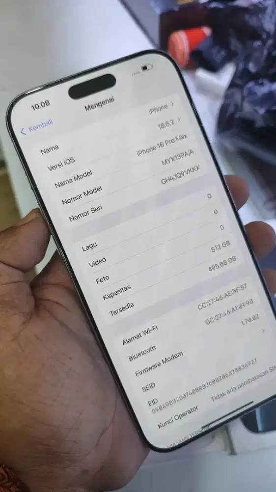 Iphone 16 pro max ibox 512