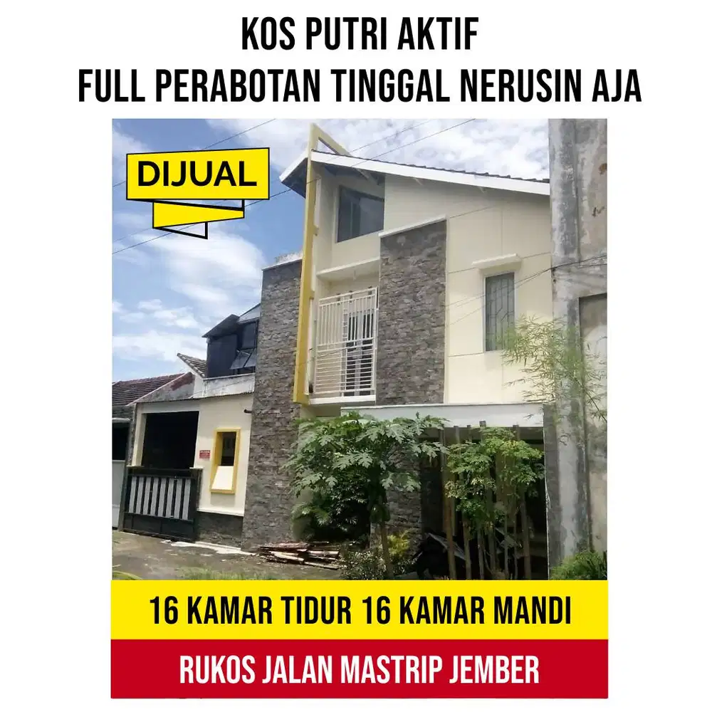 DIJUAL RUKOS PUTRI FULL PENGHUNI