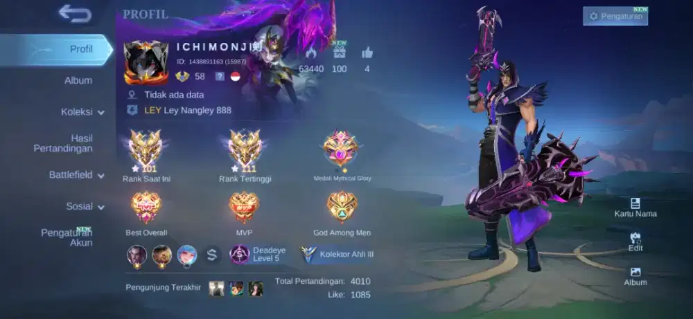 Account Mobile Legends Bang Bang