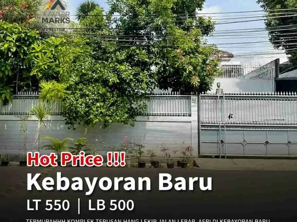 TERMURAHHH Komplek Terusan Hang Lekir jalan lebar, Asri
Di Kebayoran Baru 


Luas Tanah 550m2
Luas Bangunan 500m2
2 Lantai
4 Kamar Tidur
4 Kamar Mandi
Rumah Tua
Jual Hitung Tanah
Lokasi bagus, jalan lebar dan sangat tenang. Dekat sency dan plaza senayan

